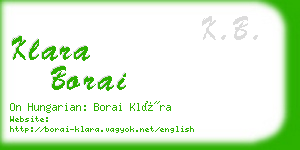 klara borai business card